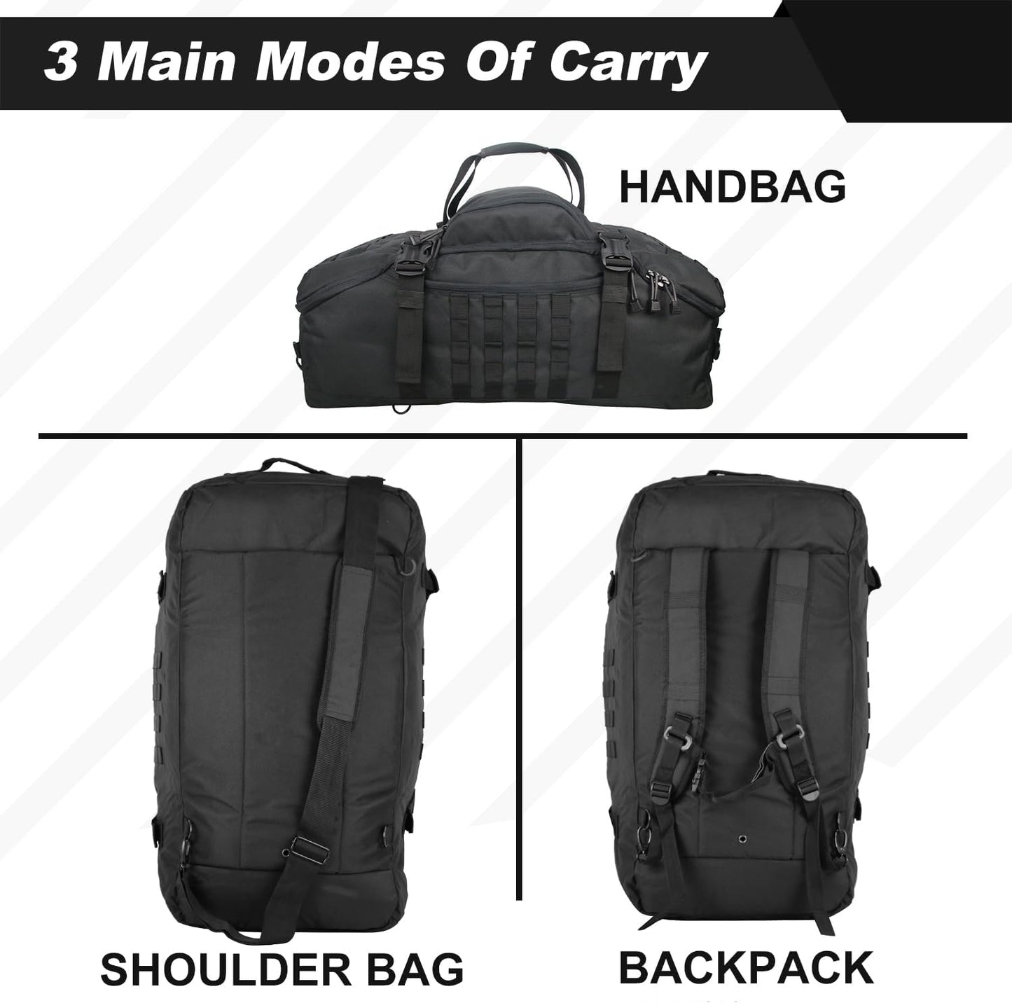 3 in 1 Military Backpack Travel Duffle Bag for Weekender Gym Traveling Workout Deployment