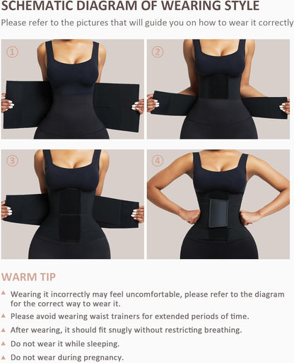 Waist Trainer Belt Waist Cincher Trimmer Ab Belt Tummy Control Body Shaper with Triple Wrap Women and Men