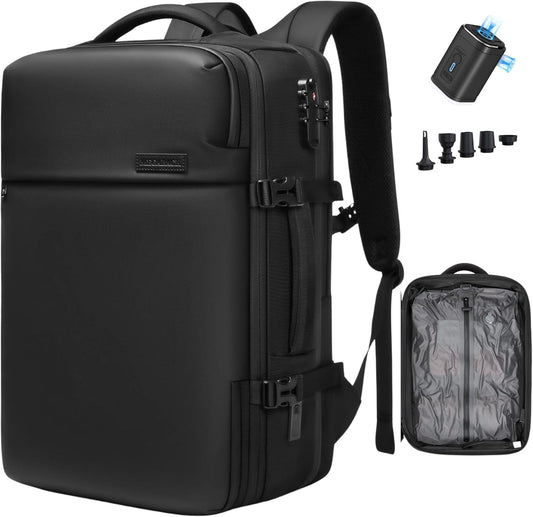 Airback Backpack, 70L Expandable Air Vacuum Backpack for Travel, Vacpack Travel Vacuum Bags with Pump, TSA Lock, USB Charging Port, Waterproof
