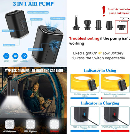 Airback Backpack, 70L Expandable Air Vacuum Backpack for Travel, Vacpack Travel Vacuum Bags with Pump, TSA Lock, USB Charging Port, Waterproof