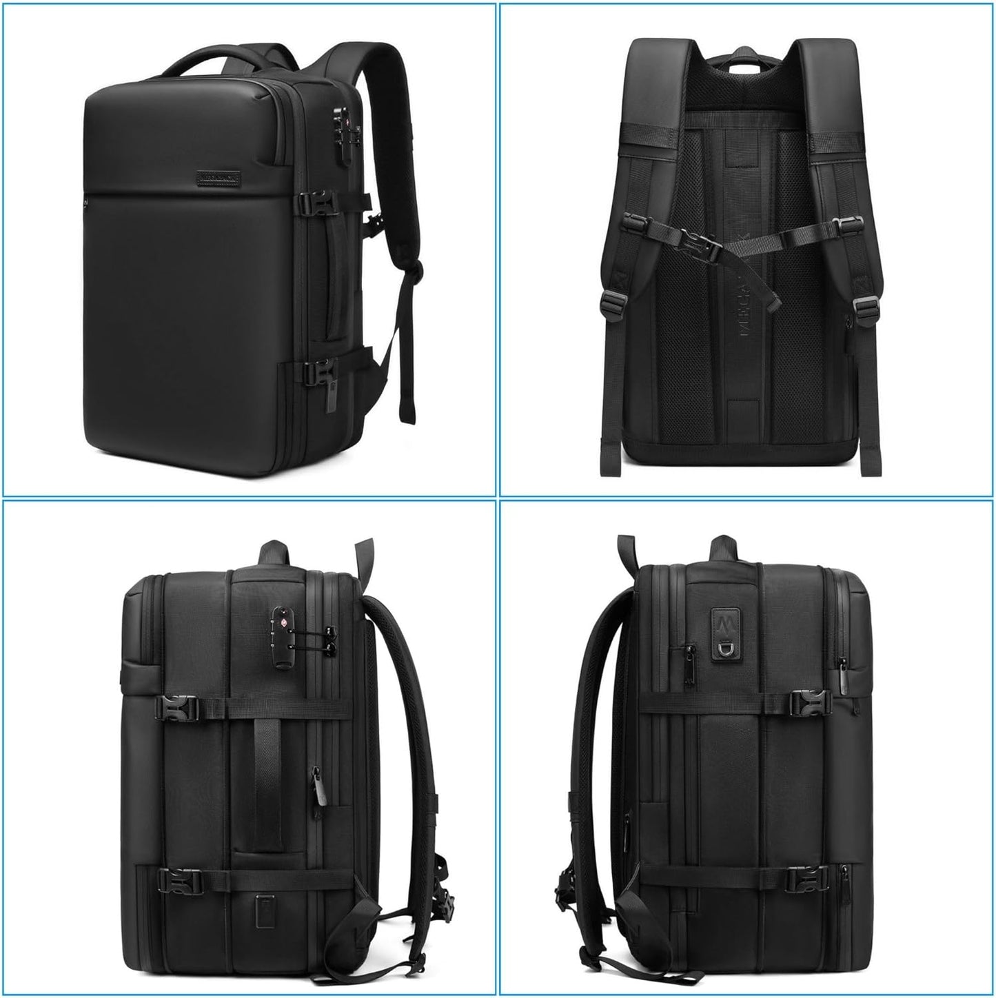 Airback Backpack, 70L Expandable Air Vacuum Backpack for Travel, Vacpack Travel Vacuum Bags with Pump, TSA Lock, USB Charging Port, Waterproof