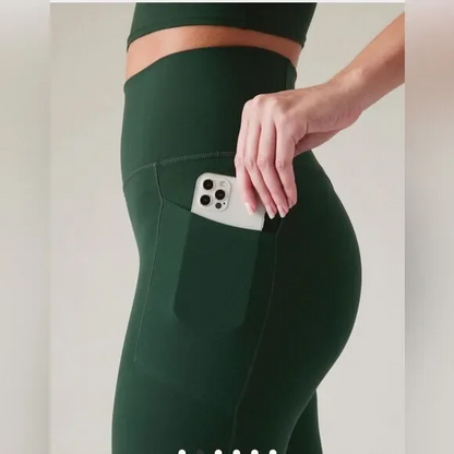 Athleta Salutation Stash High Rise Flare Pants | Seaweed Snack M Tall #465607