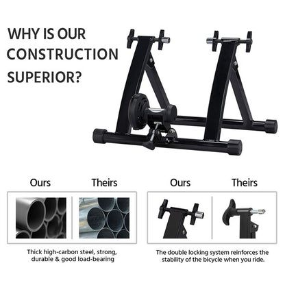 Premium Steel Magnetic Bike Trainer Stand for Indoor Cycling Fitness - Black