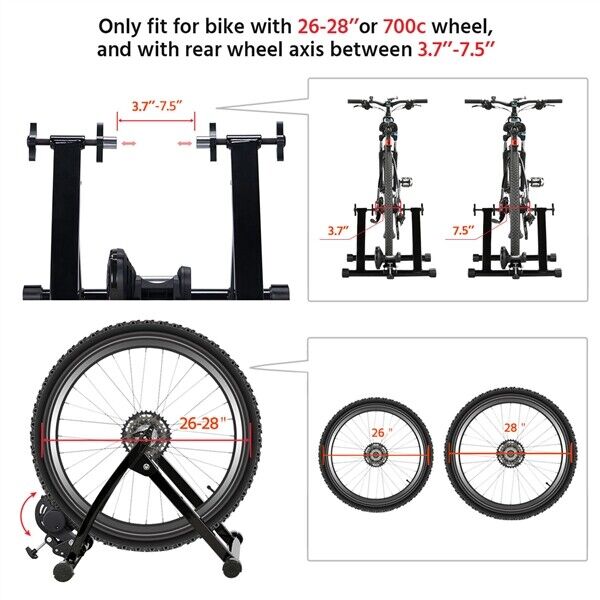 Premium Steel Magnetic Bike Trainer Stand for Indoor Cycling Fitness - Black