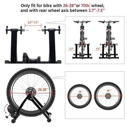 Premium Steel Magnetic Bike Trainer Stand for Indoor Cycling Fitness - Black