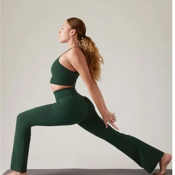 Athleta Salutation Stash High Rise Flare Pants | Seaweed Snack M Tall #465607