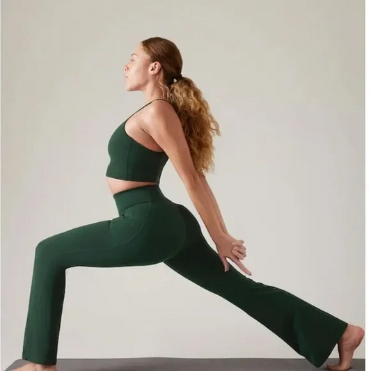 Athleta Salutation Stash High Rise Flare Pants | Seaweed Snack M Tall #465607