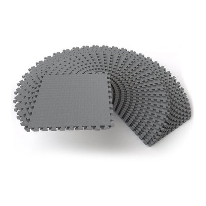Balancefrom Fitness 144 Sq Ft Interlocking EVA Foam Exercise Mat Tiles, Gray